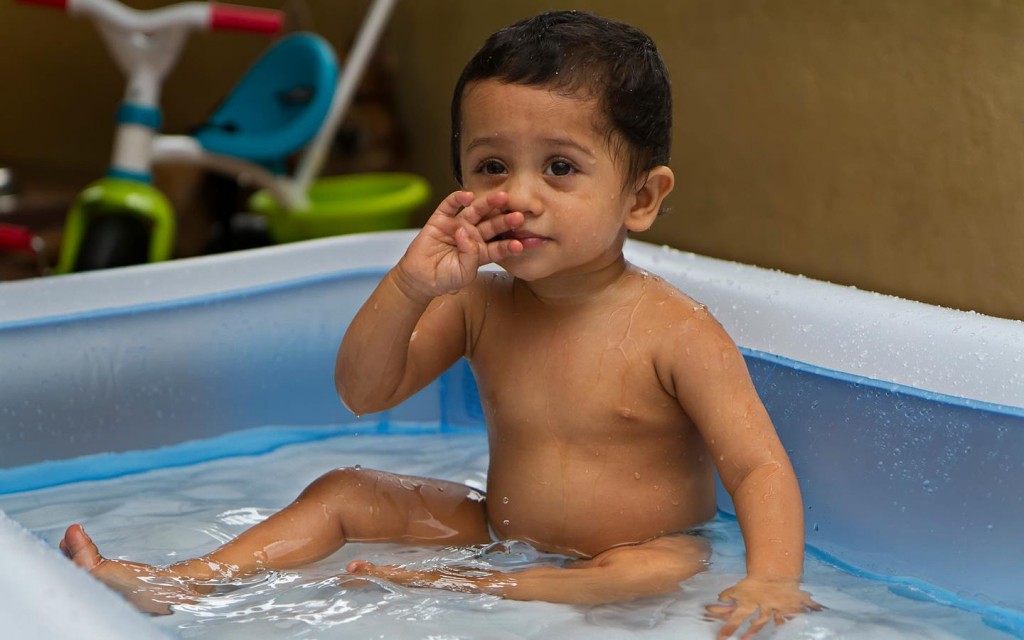 In the pool 