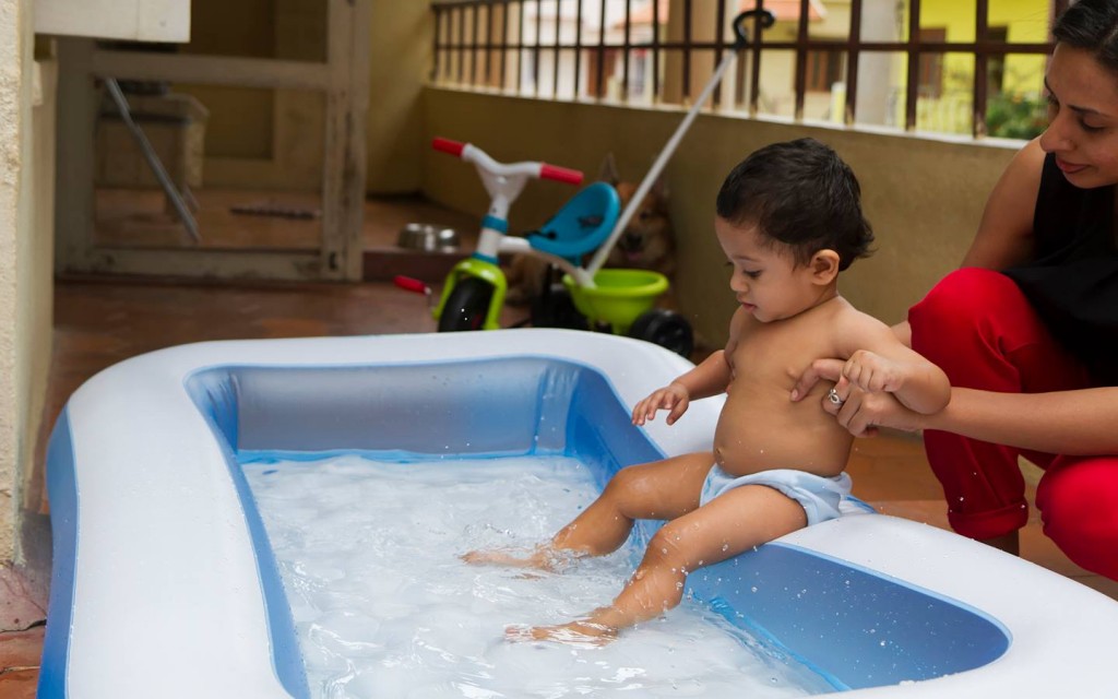 In the pool 