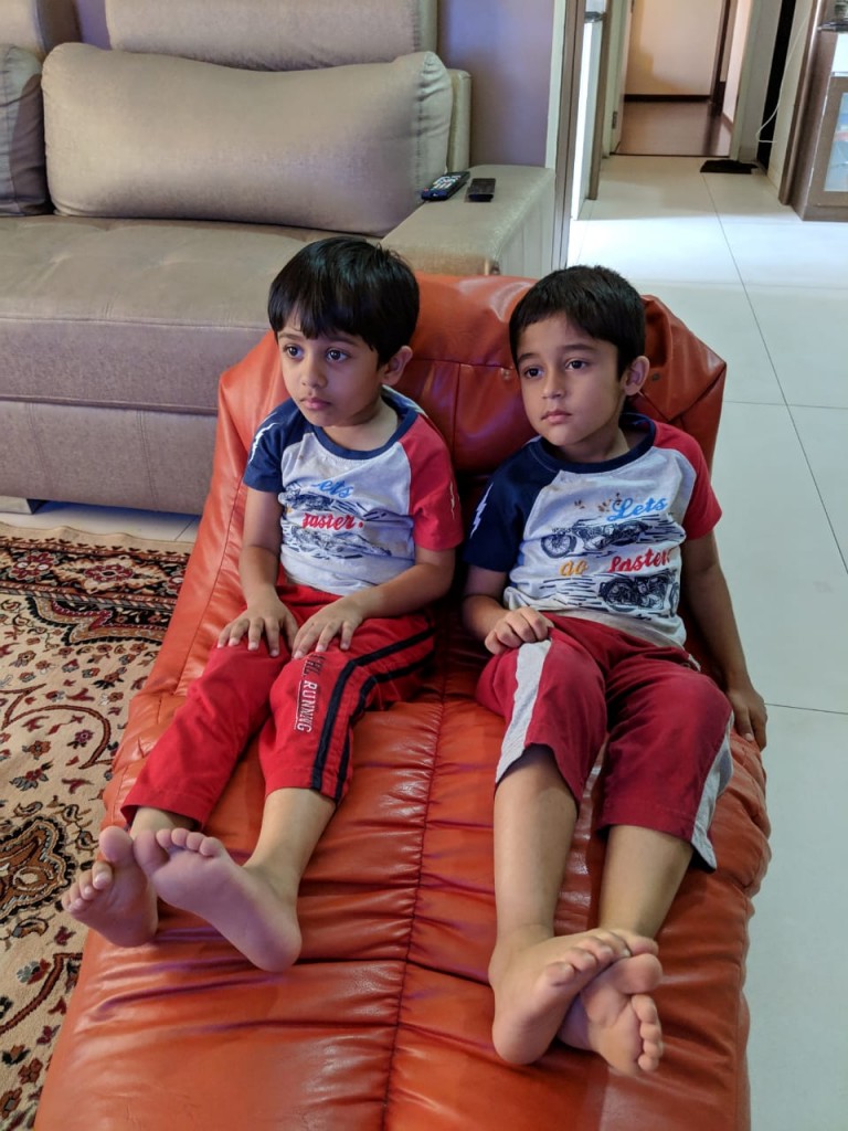 Glued to the TV watching RoboCar Poli